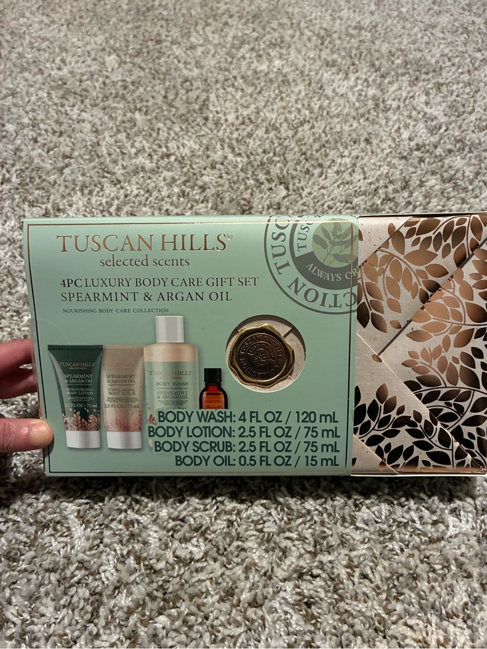 Tuscan Hills Spearmint & Argan Oil Body Care Gift Set - Mint Green